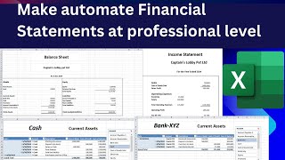 How to make automate Trial Balance  Income Statement  Balance SheetProfessional Excel Accounting [upl. by Stanway818]