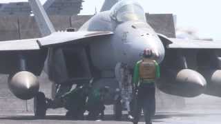 Flight Deck Operations Aboard Aircraft Carrier USS Nimitz [upl. by Hairam201]