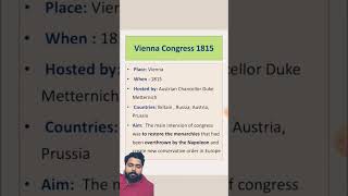 Treaty of Vienna  Vienna Congress 1815 education shorts history [upl. by Lodnar]