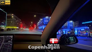 Night Drive in Downtown Copenhagen Denmark My New Car Tour Saturday March 2024 [upl. by Ehcadroj]