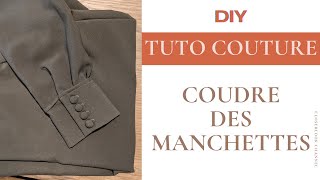 Tuto Couture  Coudre des manchettes avec fente DIY Finition manche pour blouse robe chemise [upl. by Ahsoj853]