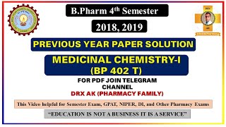 Medicinal ChemistryI  B Pharm 4th semester  2 Marks Solution Complete Unit 1 to 5 [upl. by Ennoira]