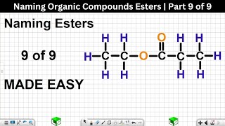 Grade 12 Organic Chemistry Naming Organic Compounds Esters  Part 9 of 9 [upl. by Rrats]