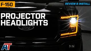 20182020 F150 Full LED 2 Projector Headlights Review amp Install [upl. by Grant540]