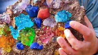 We found a gem heaven full of colorful crystals Diamonds gems宝石，钻石，金矿，翡翠 [upl. by Thayne]