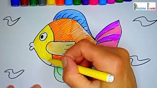 Come disegnare a mano libera per bambini un pesce [upl. by Furie943]