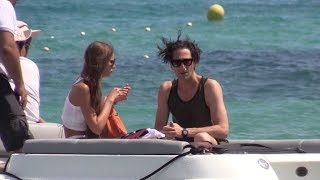 EXCLUSIVE  Adrien Brody and his girlfriend Lara at the Club 55 in Saint Tropez [upl. by Adiaroz]