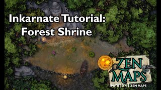 Inkarnate Tutorial Timelapse Forest Shrine  DampDRPG Map Making [upl. by Shifrah258]