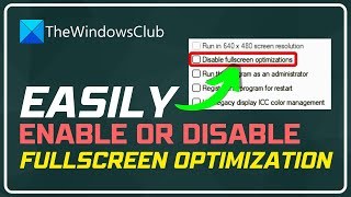 How to enable or disable Full screen optimizations on Windows 1110 [upl. by Hanni]