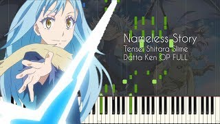 FULL Nameless Story  Tensei Shitara Slime Datta Ken OP  Piano Arrangement Synthesia [upl. by Hake]