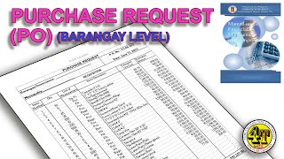 PURCHASE REQUEST PROCUREMENT DOCUMENT  BARANGAY ACCOUNTING [upl. by Calabresi]