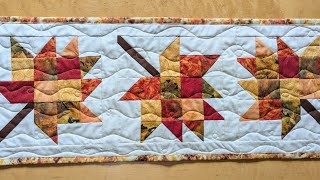 Tumbling Leaf Quilted Table Runner with the Little Rebel from Grace Co [upl. by Neerhtak]