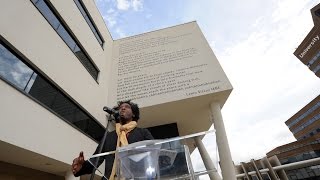 “Let There Be Peace” – Poet Lemn Sissay recites his poem on campus [upl. by Aivuy]