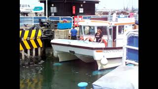 Hythe Marina Lock Southampton with quotMV Alison Macgregorquot filmed in 2006 [upl. by Spatz508]