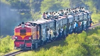 Overcrowded Train Roof Top Travel  Wobbling Coaches  Indian Railways [upl. by Leaffar]