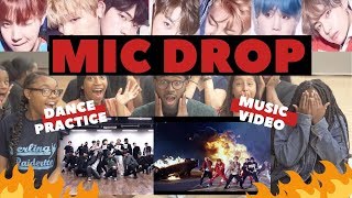 AMERICAN DANCERS 1st Time Reacts to BTS Mic Drop DANCE PRACTICE amp MV [upl. by Ria]