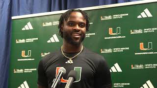 Post Game Press Conference Miami vs Florida  DB Meesh Powelll [upl. by Allmon294]