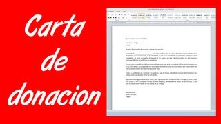 Como hacer una carta de donación [upl. by Armalda]