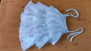 DIY  baby frock cutting and stitching  frills frock design  baby girl top cutting and stitching [upl. by Eceirtal174]