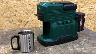 Lidl PARKSIDE ® PKMA 20Li A1  20 V Cordless coffee machine  Unboxing and Test Akku Kaffeemaschine [upl. by Cloe]