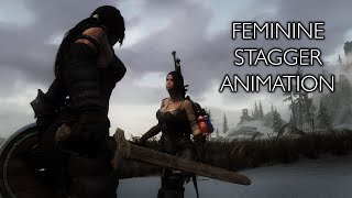 Subtle Feminine Stagger Animation Skyrim Animation Mod [upl. by Yatnoed642]