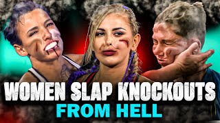 Woman SLAP fights KNOCKOUTS  Power Slap Compilation [upl. by Asyram]