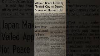 NEWS from 1945 Two days after Hiroshima history japan hiroshima nuclear nuclearwar ww2 [upl. by Ahtram]