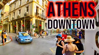 Daytime walk in Downtown Athens Greece [upl. by Euqinmod]