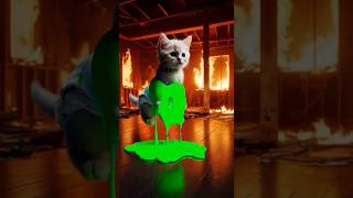 🔥😺 Hero Dad Cat Rescues Kitten from Burning House 🏠⚠️animation cattales catfunny supercat [upl. by Janel]