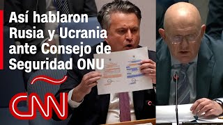 Esto dijeron Rusia y Ucrania en la reunión de emergencia del Consejo de Seguridad de la ONU [upl. by Aylsworth]