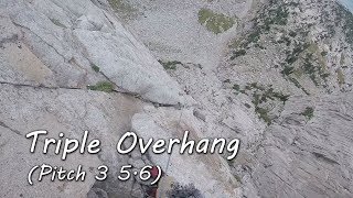 Trad Climbing on Triple Overhangs  Pitch 3 [upl. by Rennie]