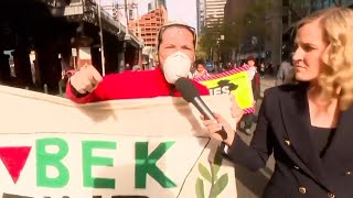 ‘End all of the warmongering’ Antiwar protesters speak to Sky News [upl. by Melcher]