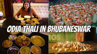 Bhubaneswar Street Food amp Odia Thali  Odisha Food Tour  Chaat Thali Momos Rabri Lassi [upl. by Aohk863]