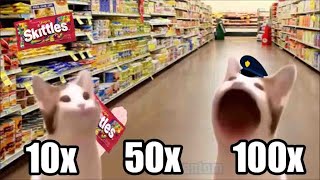 Pop Cat Skittles Meme But FasterMeme Mentom [upl. by Hatch464]