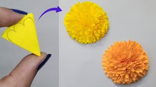 Very Easy Paper Flower MakingHow to make Paper Flower CraftPaper Flower Making Step by Step [upl. by Ynnaf]