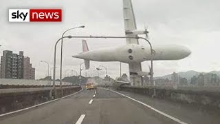 Taiwan Plane Crash Passenger Jet Hits Bridge [upl. by Woolson]