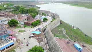 Jogulamba Temple Aerial View Birds Eyes Alampur Mahbubnagar [upl. by Emad]