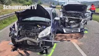 🚨🚒 Schwerer Verkehrsunfall auf B 317 bei TitiseeNeustadt mit vier verletzten Personen 04082024 [upl. by Yelahc]