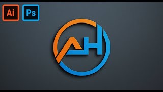 ILLUSTRATOR LOGO TUTORIALHOW TO MAKE A AH LOGO DESIGNLOGO TUTORIALLOGODESIGN ILLUSTRATOR [upl. by Sakul]