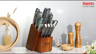 13Piece Awabi Knife Block Set  Seido Knives [upl. by Felicle22]