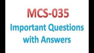 IGNOU MCS035 Important questionsanswer [upl. by Osner]