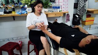 Vietnam massage ASMR Face Massage Head Massage Hand amp Body Massage with MsLinh In Street [upl. by Ringsmuth]