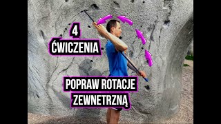 Popraw rotację zewnętrzną 4 ĆWICZENIA  Staw RAMIENNY [upl. by Maggio]