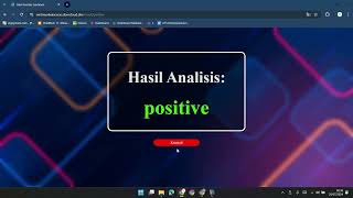 Demo Aplikasi Analisis Sentimen Dengan Menggunakan Flask Python [upl. by Aoket794]