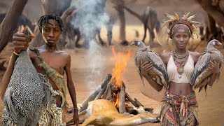 Experience Ancient Hadzabe Tribe Lifestyle  Hunting And Cooking In The Wild [upl. by Lathan]