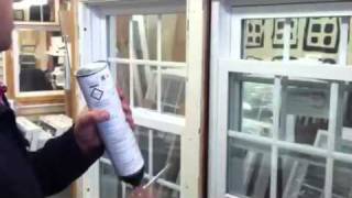 Vinyl replacement windows low expansion foam sealant We are in Connecticut [upl. by Aillemac100]