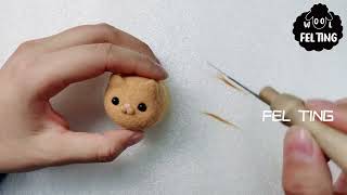 【wool felting】“加菲猫”羊毛毡视频教学 Garfield Wool Felt DIY Tutorial [upl. by Hedvige459]