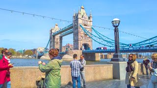 London South Bank  Walking Tour to Tower Bridge from Westminster Abbey 🇬🇧 England UK [upl. by Russom]