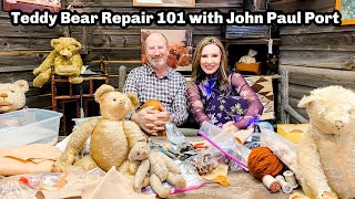 HOW TO FIX AND REPAIR ANTIQUE AND VINTAGE TEDDY BEARS 101  JOHN PAUL PORT secrets from the expert [upl. by Idnyc907]