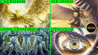 Seraphim Cherubim Four living Creatures amp Ophanim  Different types of Angels of God in Bible [upl. by Beitnes353]